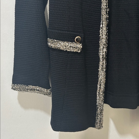 MISOOK WOMENS GOLD CHAIN TRIMMED BLACK BLAZER Sz XS - Picture 5 of 10